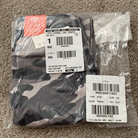 J.Crew 7/8 high-rise leggings in grey camo - Picture 5 of 7
